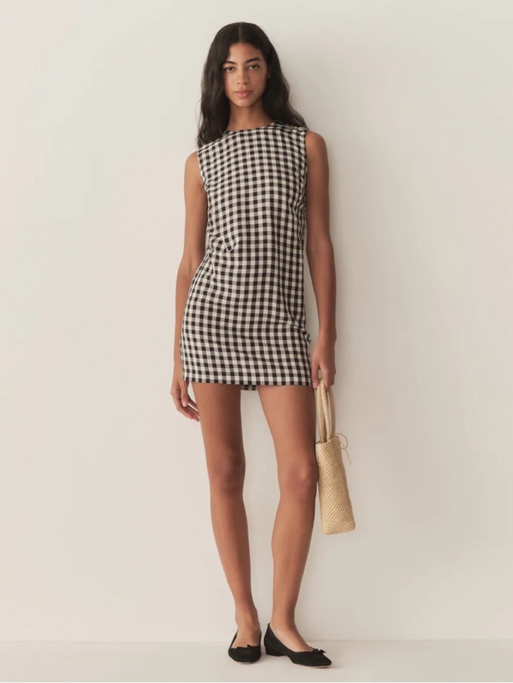 Doen 0 Coralie Dress Mini Black Marilyn Gingham Sleeveless